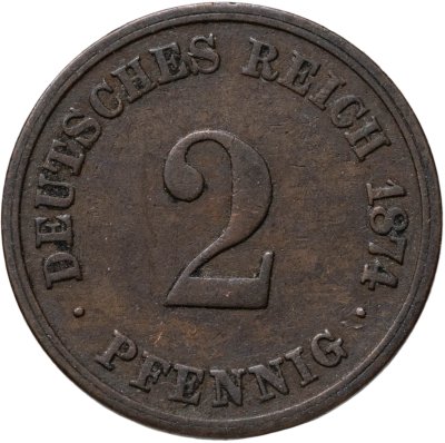 купить Германия 2 пфеннига (pfennig) 1874 G