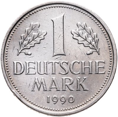 купить Германия 1 марка 1990, знак монетного двора: "D" - Мюнхен