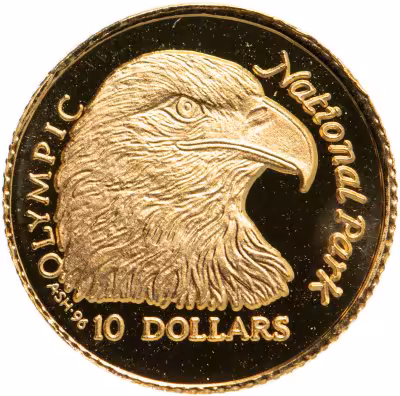 купить Острова Кука 10 долларов 1996 Proof "Национальный парк "Олимпик" орел"