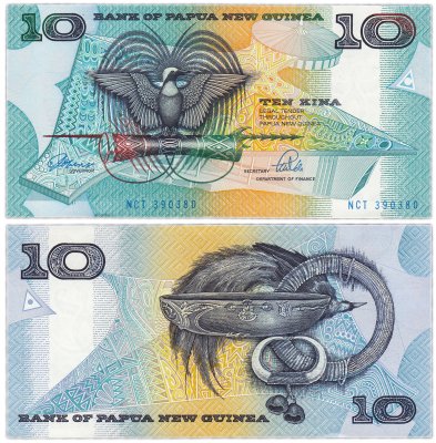купить Папуа - Новая Гвинея 10 кина 1989-1992 Райская птица (Pick 9b)