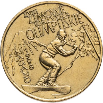 купить Польша 2 злотых (zlotе) 1998 XVIII зимние Олимпийские Игры, Нагано-98
