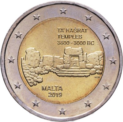 купить Мальта 2 евро 2019 "Доисторические места Мальты - Храм Та' Хаджрат"