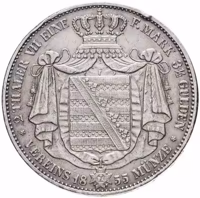 купить Саксония 2 талера (двойной талер) 3 1/2 гульдена 1855