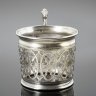 Купить Подстаканник с ажурным туловом и фигурной ручкой, латунь, серебрение, Norblin & Co (Норблин), Российская империя, 1860-1880 гг.