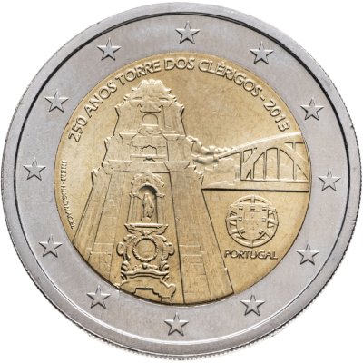 купить Португалия 2 евро (euro) 2013 "250 лет возведения колокольни церкви Клеригуш"