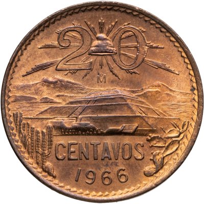 купить Мексика 20 сентаво (centavos) 1966