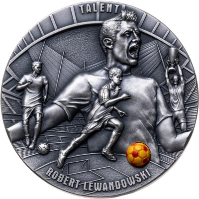 купить Остров Ниуэ 5 долларов 2022 "футбол талант Роберта Левандовски", в рамке