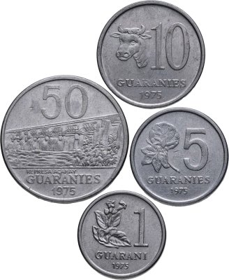 купить Парагвай полный годовой набор монет для обращения 1975 (4 штуки)