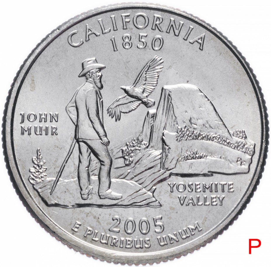 купить США 1/4 доллара (квотер, 25 центов) 2005 P "Штат Калифорния"