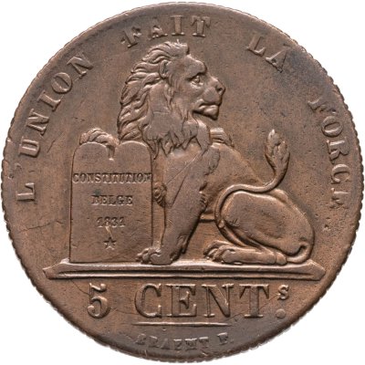 купить Бельгия 5 сантимов (centimes) 1833