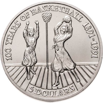 купить Ниуэ 5 долларов (dollars) 1991 "100 лет баскетболу"