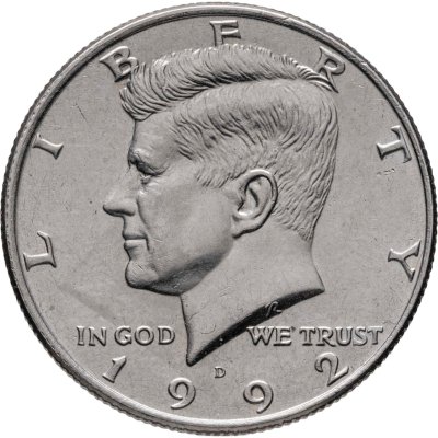 купить США 50 центов (1/2 доллара, half dollar) 1992 D Kennedy Half Dollar (Кеннеди) знак монетного двора "D" - Денвер