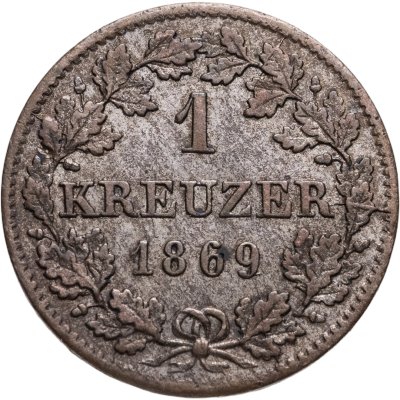 купить Бавария (Германия) 1 крейцер 1869