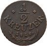 Купить Австрия 1/2 крейцера (kreuzer) 1816, Знак монетного двора "A" - Вена