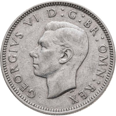 купить Великобритания 1 шиллинг (shilling) 1943 Английский шиллинг - лев, стоящий на короне