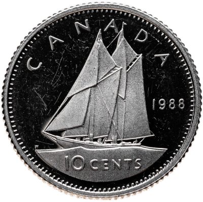 купить Канада 10 центов (cents) 1988
