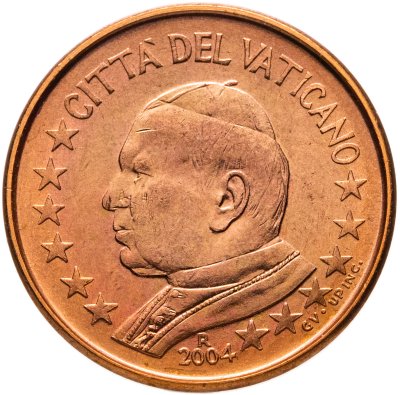 купить Ватикан 1 евроцент 2004 "Портрет Папы Иоана Павла II"