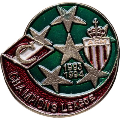 купить Значок Спартак Москва - Монако Франция Лига Чемпионов по футболу 1993 - 1994 (Разновидность случайная )