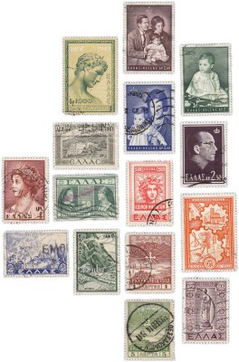 купить Греция набор марок (15 штук)