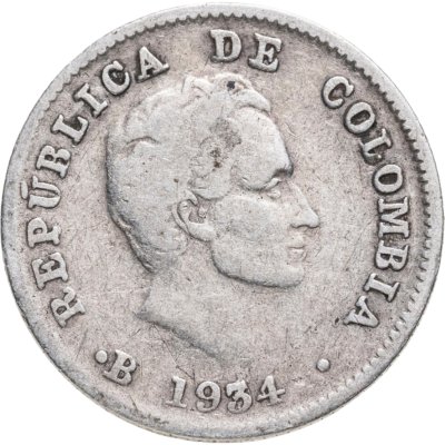 купить Колумбия 10 сентаво (centavos) 1934 Знак монетного двора: "B" - Богота