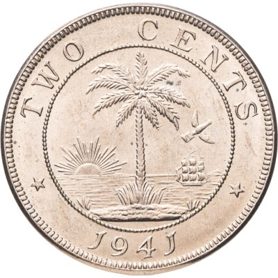 купить Либерия 2 цента (cents) 1941