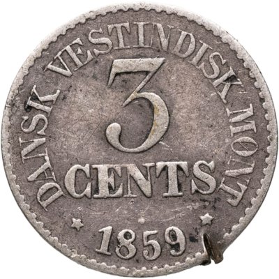 купить Датская Вест-Индия 3 цента 1859