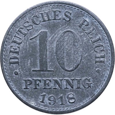 купить Германия 10 пфеннигов (pfennig) 1918 Цинк /не магнетик/