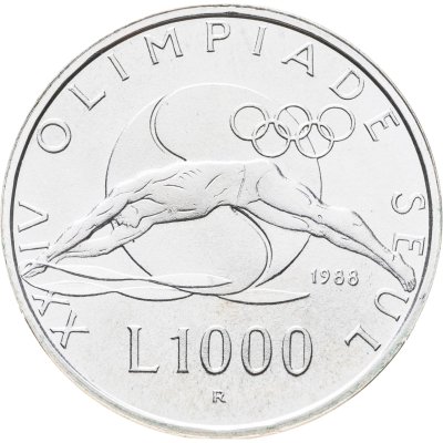 купить Сан-Марино 1000 лир 1988 "XXIV летние Олимпийские Игры, Сеул 1988"