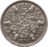 Купить Великобритания 6 пенсов (pence) 1936