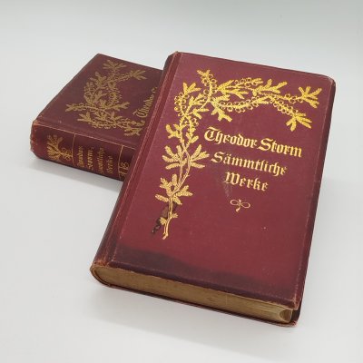 купить Теодор Шторм "Избранные произведения", на немецком языке, тома 5 и 7, бумага, печать, коленкор, тиснение, золочение, Германия, 1904 г.