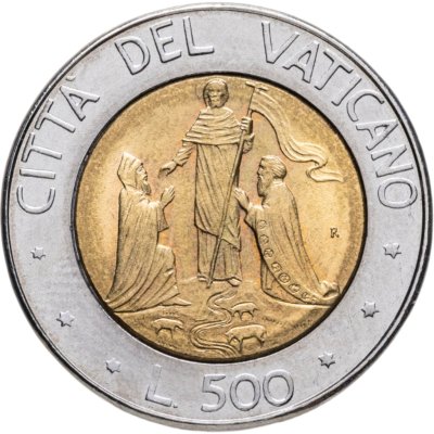 купить Ватикан 500 лир (lire) 1990