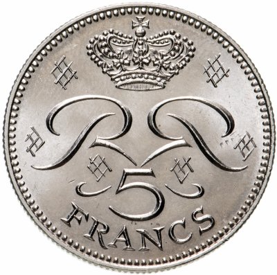 Купить Монако 5 франков (francs) 1974