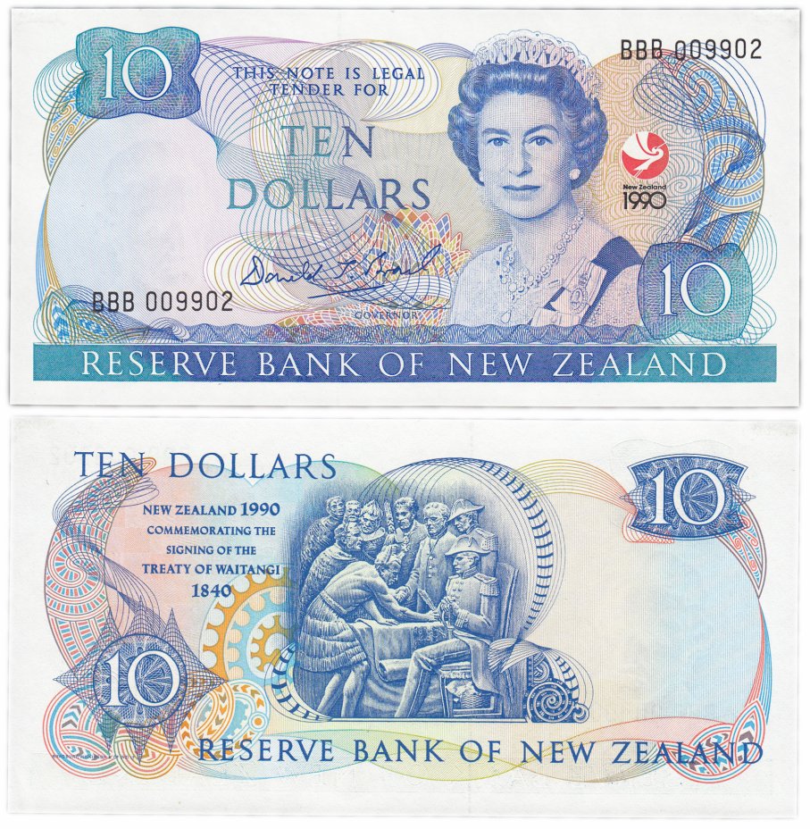 купить Новая Зеландия 10 долларов  1990 (Pick 176) юбилейная