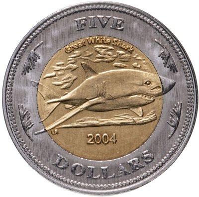 купить Кокосовые острова 5 долларов 2004 Акула