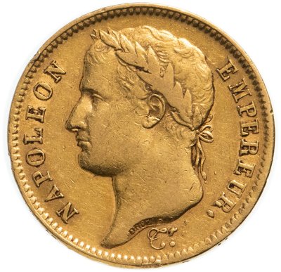 купить Франция 40 франков 1811 с портретом Императора Наполеона I Бонапарта, двойной наполеонодор