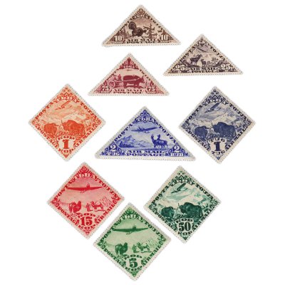 купить Набор марок Тувы "8 выпуск - Авиапочта Тувы" 1934 (9 марок)