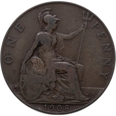купить Великобритания 1 пенни (penny) 1908