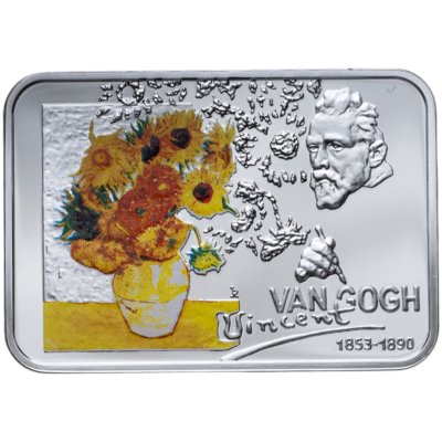 купить Ниуэ 1 доллар 2007 «Ван Гог Подсолнухи сваровски» в футляре с сертификатом