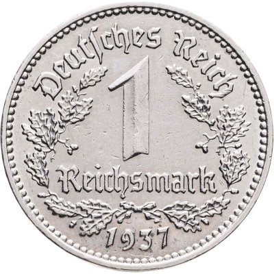 купить Германия, Третий Рейх 1 рейхсмарка 1937, знак монетного двора: "A" - Берлин