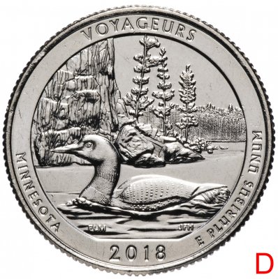 купить США 1/4 доллара (25 центов, квотер) 2018 D — Вояджерс