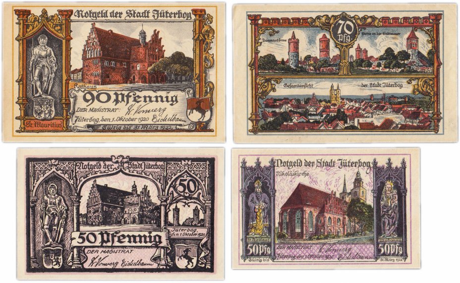 купить Германия (Бранденбург: Виттенберге) набор из 4-х нотгельдов 1920