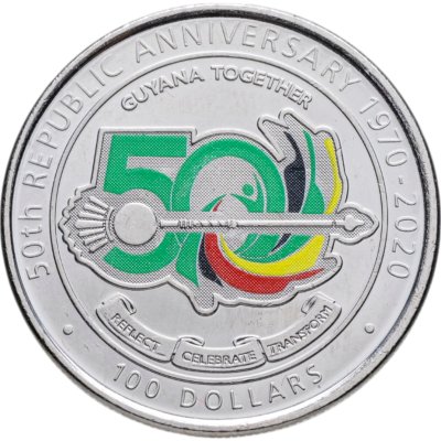 купить Гайана 100 долларов 2020 "50 лет Кооперативной Республике Гайана"