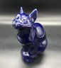 Купить Копилка "Кошка" кобальтовая, фарфор, золочение, крытьё, Бронницкий завод фарфоровых изделий «Возрождение», СССР, 1980-1990 гг.