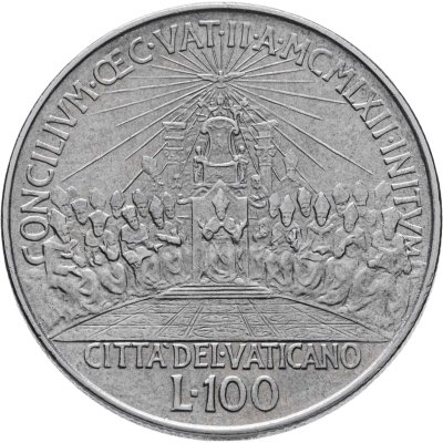 купить Ватикан 100 лир (lire) 1962 "Второй Вселенский собор"
