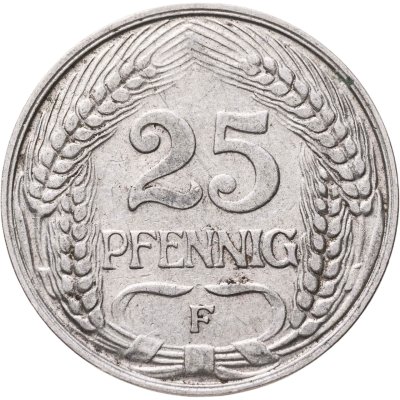 купить Германия 25 пфеннигов (pfennig) 1910 F