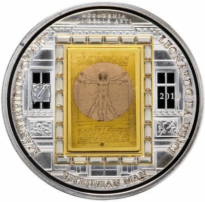 купить Острова Кука 20 долларов 2010 «Леонардо да Винчи "Витрувианский человек"»