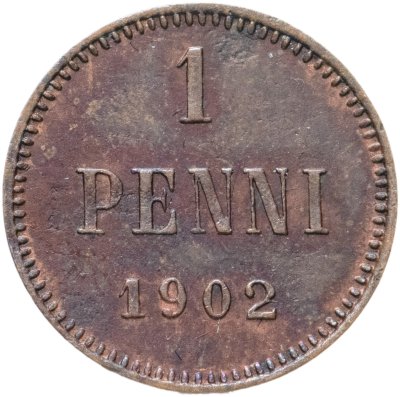 Купить 1 пенни (penni) 1902, монета для Финляндии