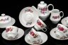 Купить Сервиз чайный с цветочным декором на 6 персон (16 предметов), фарфор, деколь, золочение, Colditz (Кольдиц), ГДР, 1960-1980 гг.