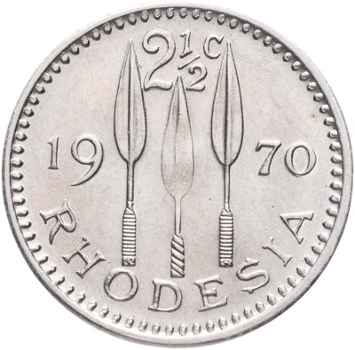 купить Родезия 2 1/2 цента (cent) 1970