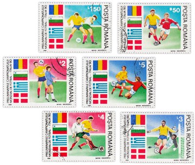 купить Румыния набор из 6 марок "Спорт. Футбол. Чемпионат мира в Италии 1990"
